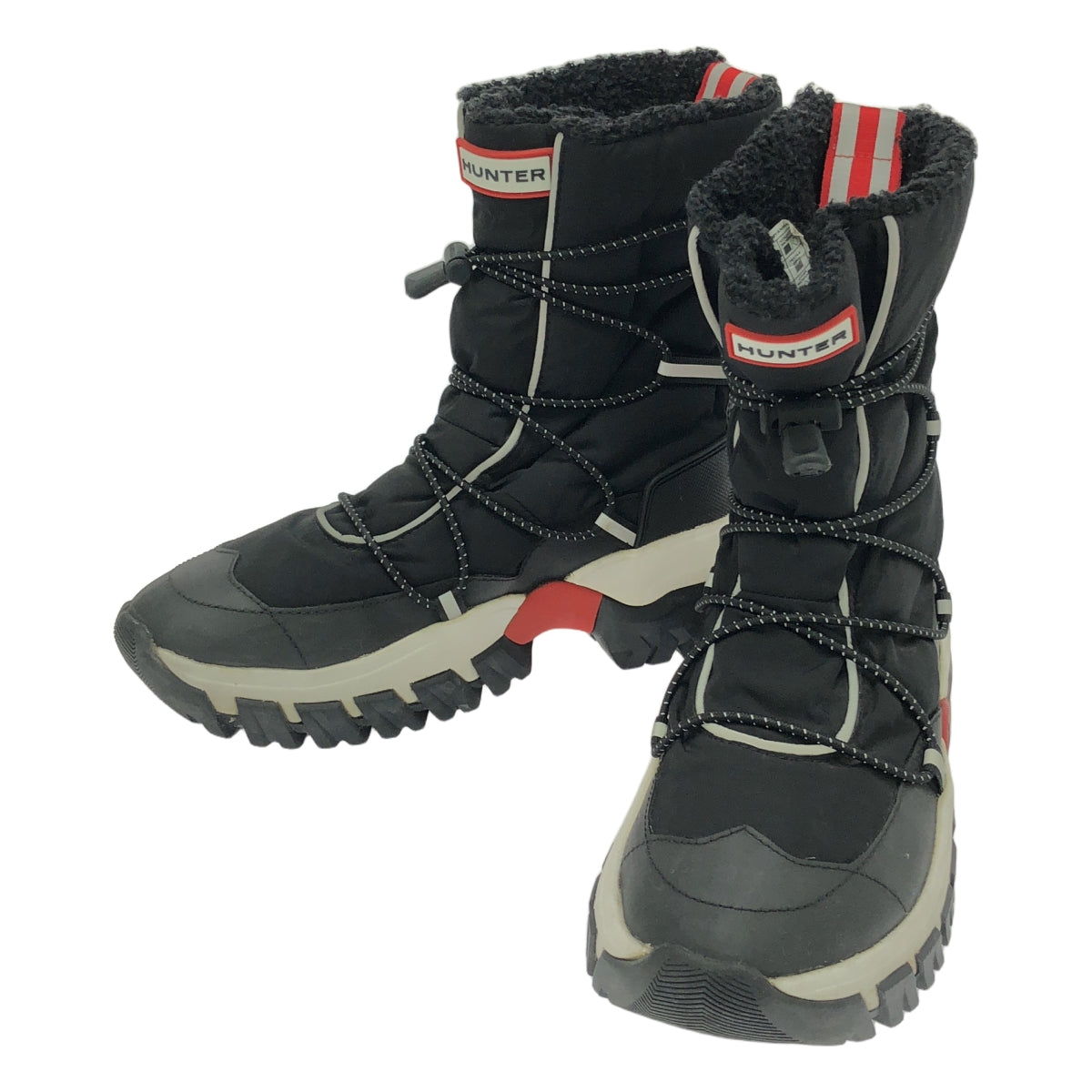 HUNTER / ハンター | recycled polyester snow boot スノーブーツ | UK4 | ブラック/ホワイト/レッド | レディース