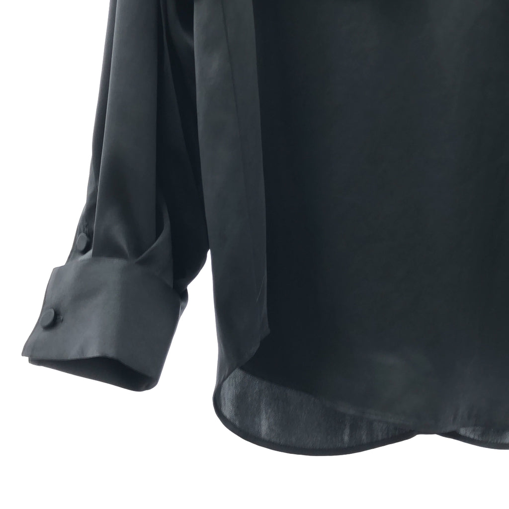 【미품】 HYKE / 하이크 | 2024SS | SATIN BLOUSE 새틴 블라우스 셔츠 | 1 | 블랙 | 여성