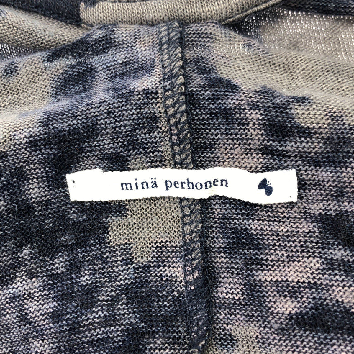 mina perhonen / ミナペルホネン | puzzle リネン 総柄 半袖シャツ | 38 | ネイビー | レディース