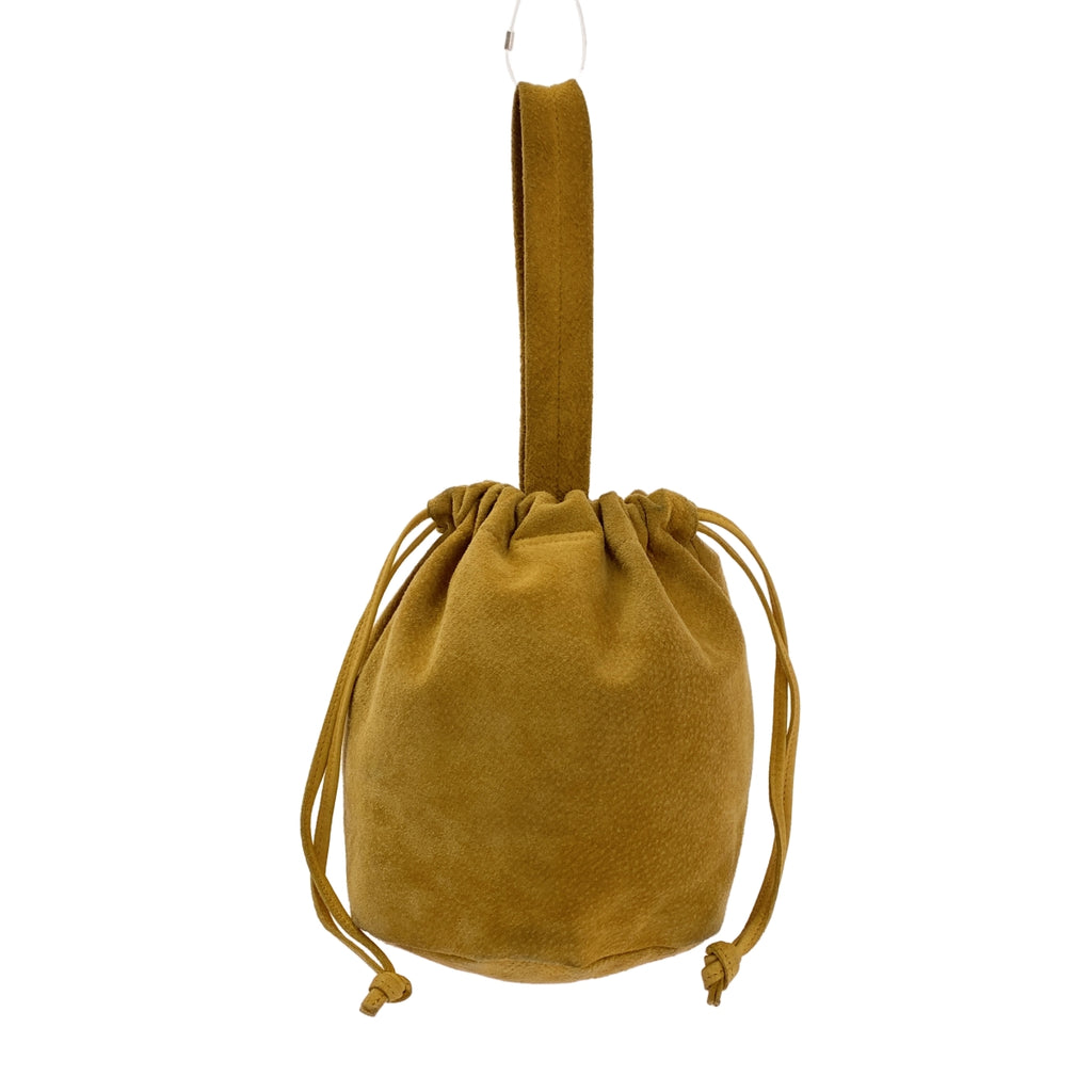 Sasquatchfabrix | 真皮頭盔包，絨面革抽繩包 | 芥末黃 | 男士