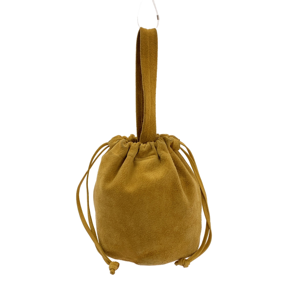 Sasquatchfabrix | 真皮頭盔包，絨面革抽繩包 | 芥末黃 | 男士