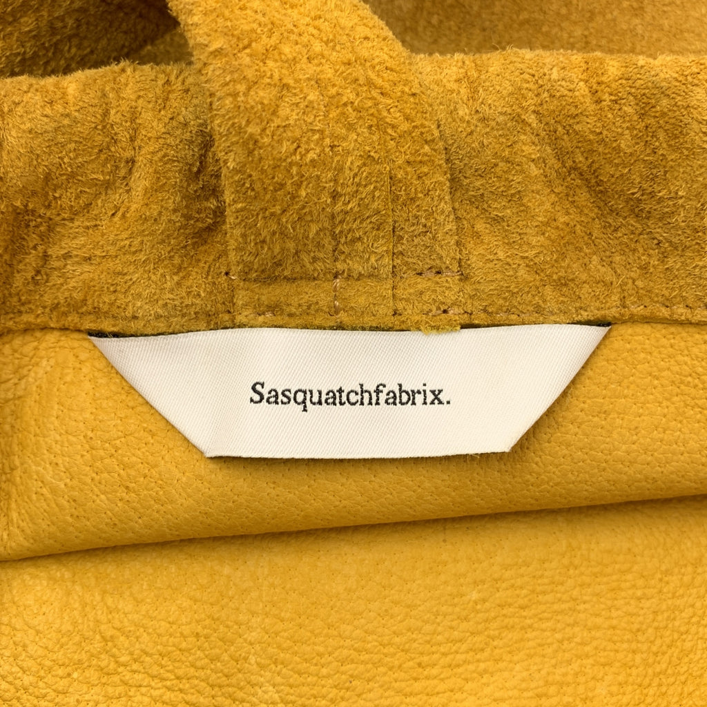 Sasquatchfabrix | 真皮頭盔包，絨面革抽繩包 | 芥末黃 | 男士