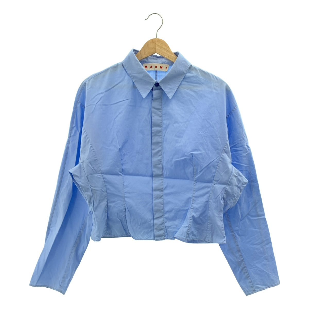 MARNI / マルニ | 2024SS | コットンポプリン フロントタック バックギャザー クロップドシャツ | 42 | レディース
