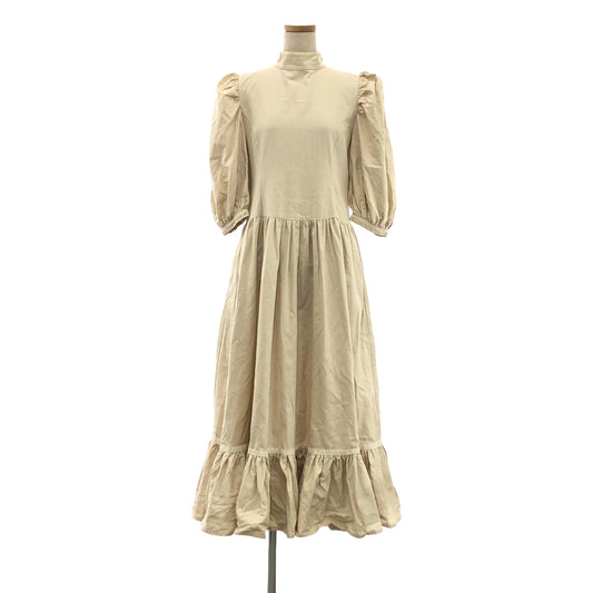 foufou / フーフー | CANDY DRESS CRAZY GARDEN high neck gather dress ギャザードレス | 1 | ベージュ | レディース