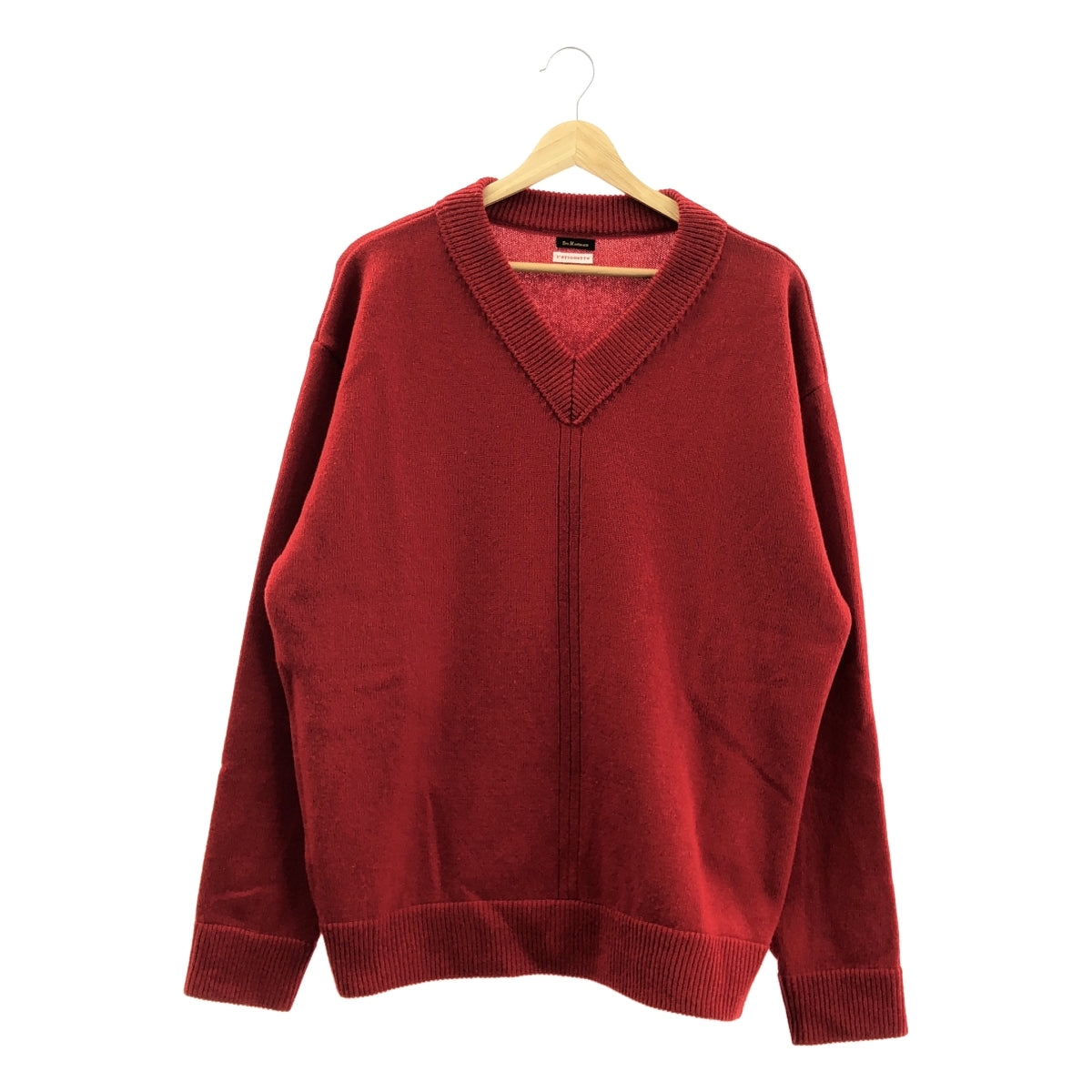 【美品】  ETS.MATERIAUX / マテリオ | 2024AW | × Letiquette FRENCH ARMY V-KNIT ウール フレンチアーミー Vネックニット | 3 | レッド | メンズ