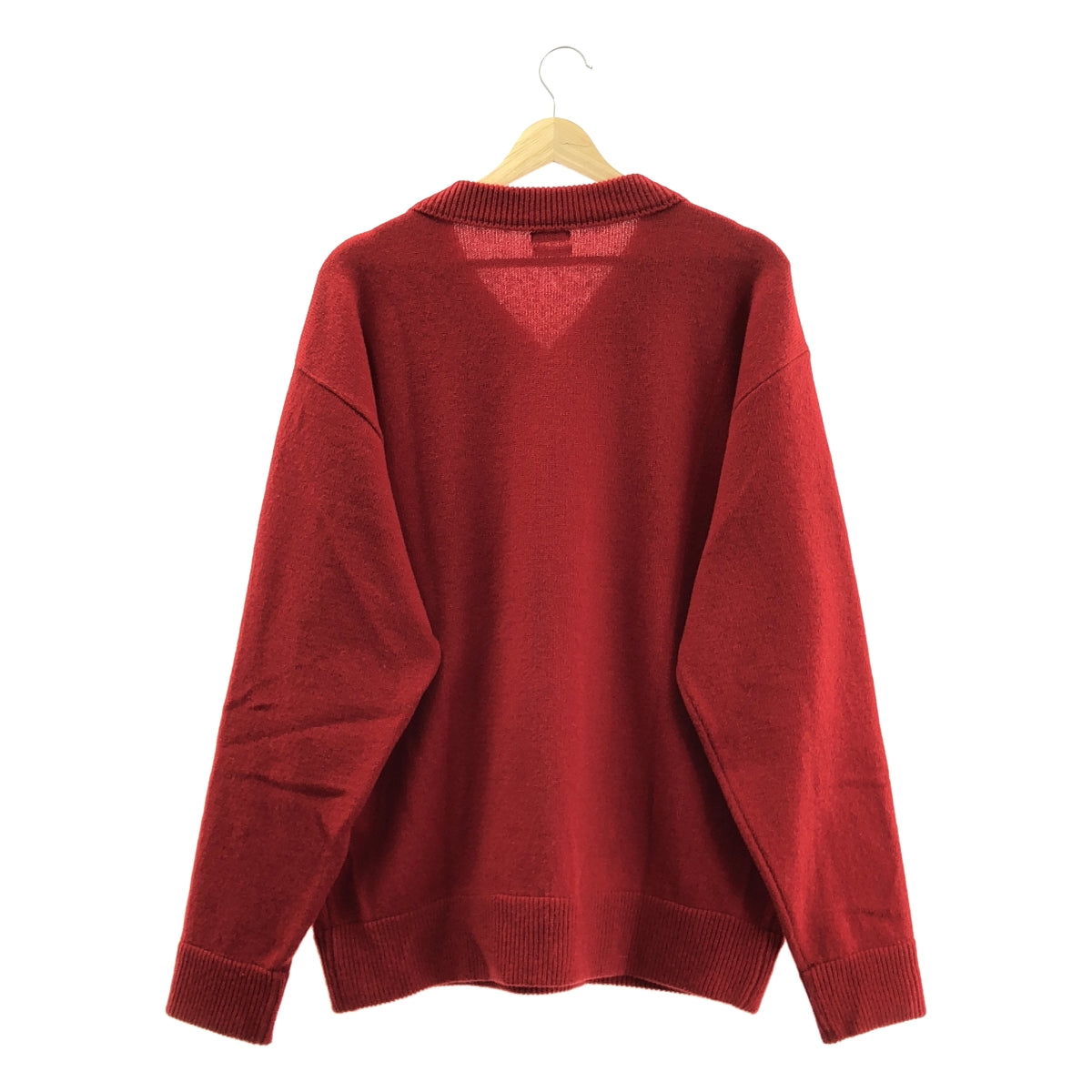 【美品】  ETS.MATERIAUX / マテリオ | 2024AW | × Letiquette FRENCH ARMY V-KNIT ウール フレンチアーミー Vネックニット | 3 | レッド | メンズ