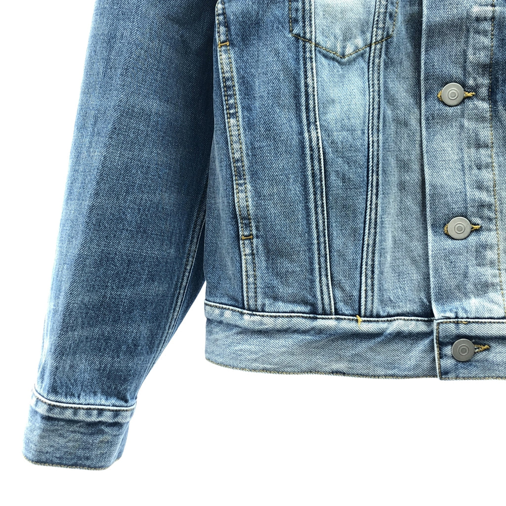 Maison Margiela / メゾンマルジェラ | 2021SS | denim jacket / ブリーチ カットオフ ノーカラー デニムジャケット | 36 | インディゴ | レディース