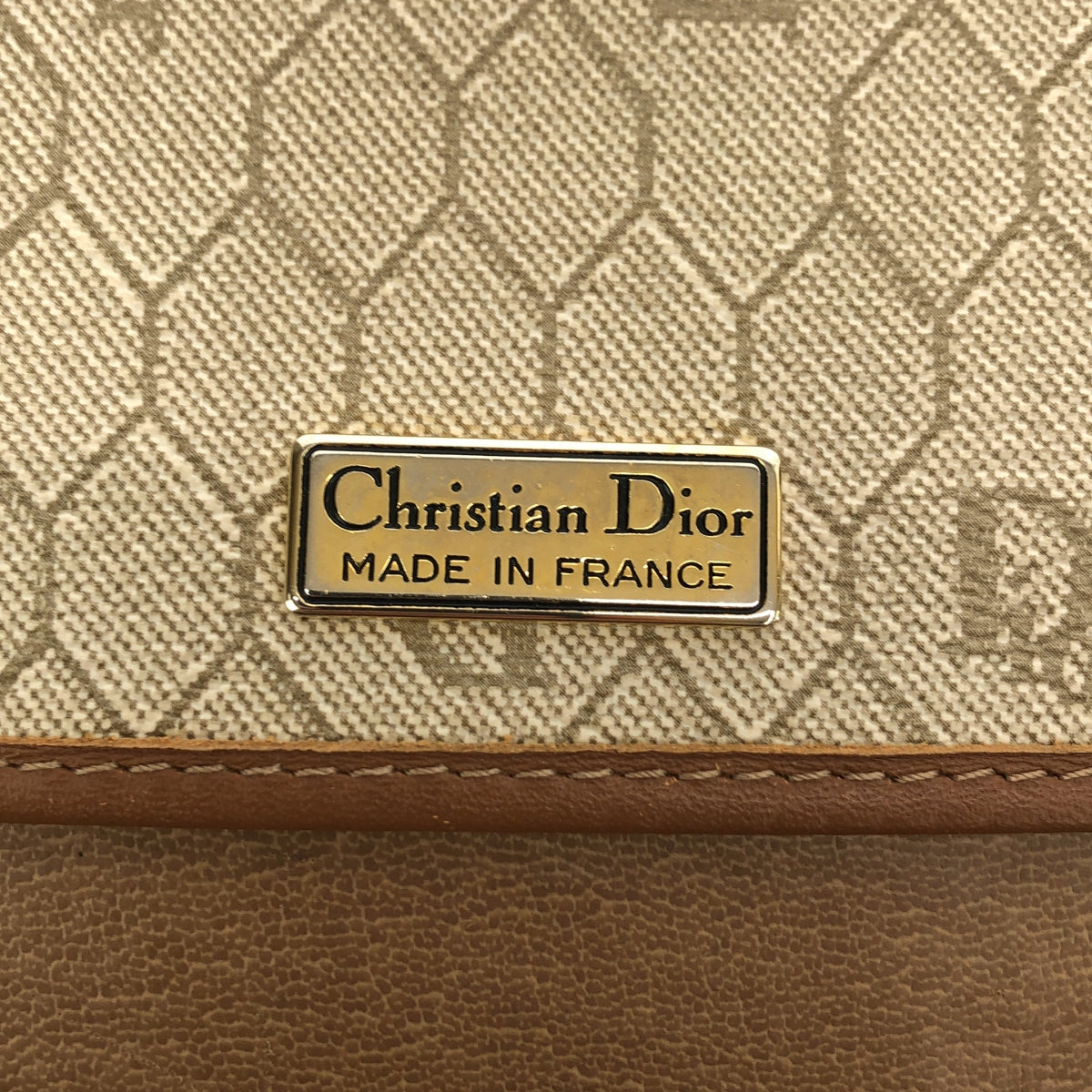 Christian Dior / クリスチャンディオール | OLD / オールド 総ロゴ レザー フラップ ショルダーバッグ |