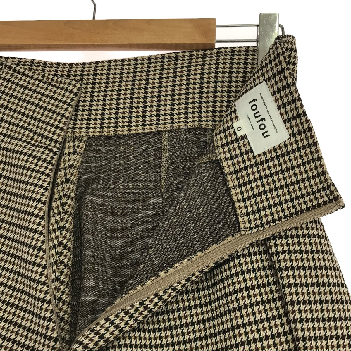 foufou / foufou | checked skirt chidori houndstooth check long skirt | 0 | Women's