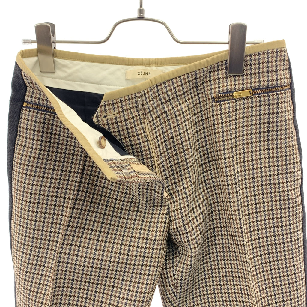 CELINE / セリーヌ | フィービー期 ウール 千鳥格子 サイドライン スラックス パンツ | 38 | レディース