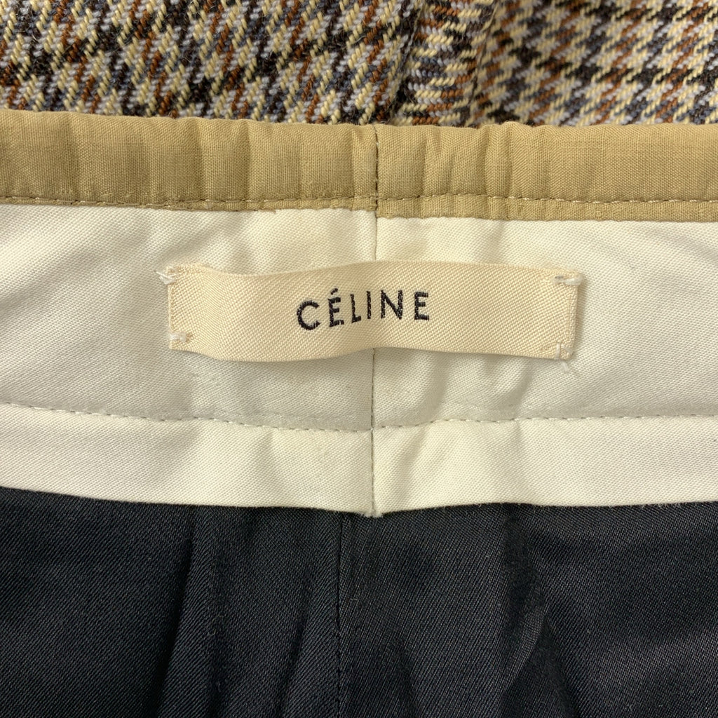 CELINE / セリーヌ | フィービー期 ウール 千鳥格子 サイドライン スラックス パンツ | 38 | レディース