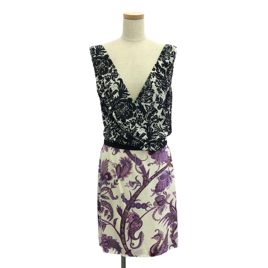 GUCCI | Silk all-over print dress / fully lined | 38 | Women's