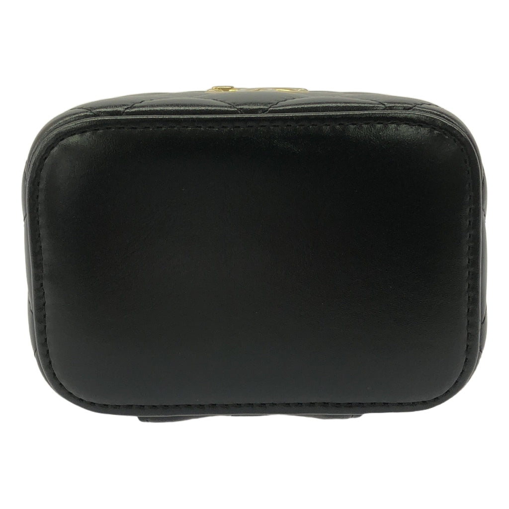 【美品】  CHANEL / シャネル | AP2292 ココマーク マトラッセ ラムスキン バニティ チェーン ポーチ ショルダーバッグ 32番台 | ブラック / ゴールド | レディース