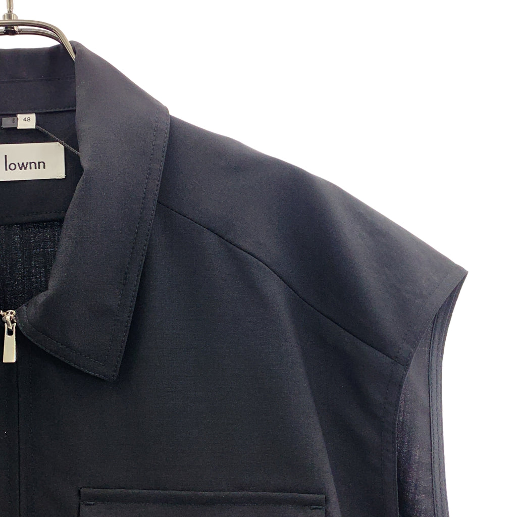 LOWNN / ローン | ウール モヘア ノースリーブ ダブルジップ ジャケット | 48 | メンズ