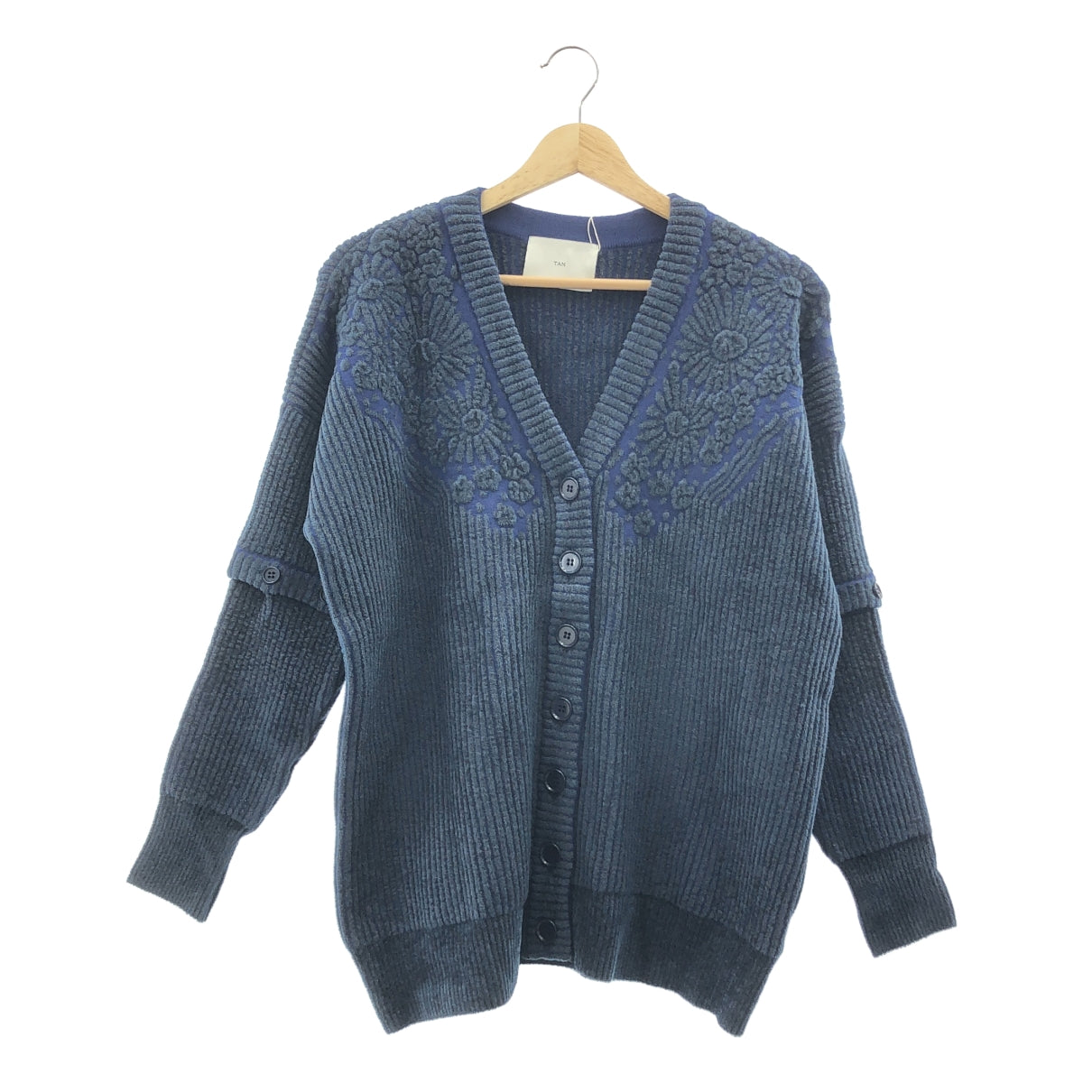 TAN / タン | 2023AW | FLOWER JACQUARD CARDIGAN フラワー ジャガード カーディガン | F | レディース