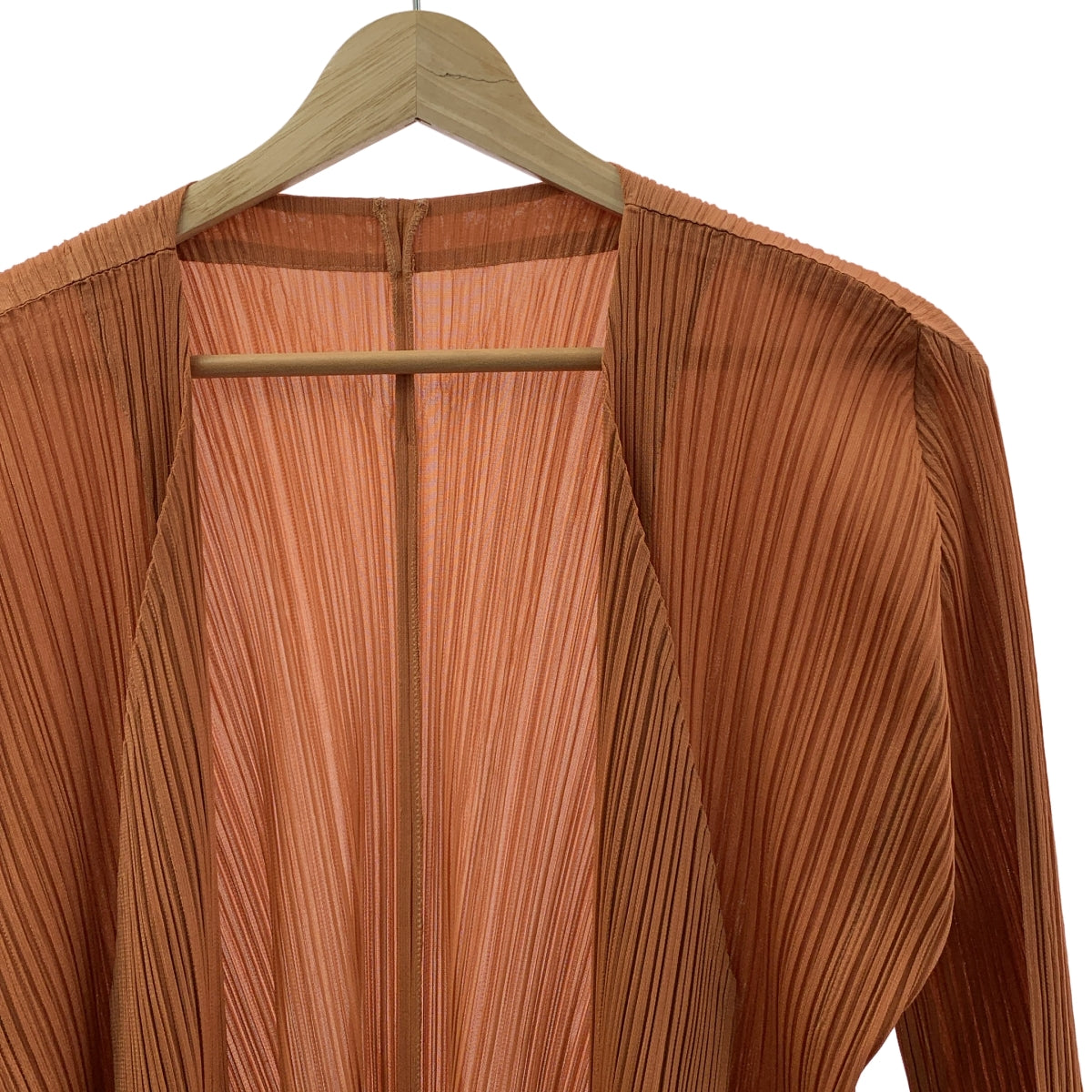 PLEATS PLEASE ISSEY MIYAKE / 플리츠 플리즈 이세이 미야케 | 2018SS | 주름 프린지 롱 가디건 | 3 | 오렌지 |