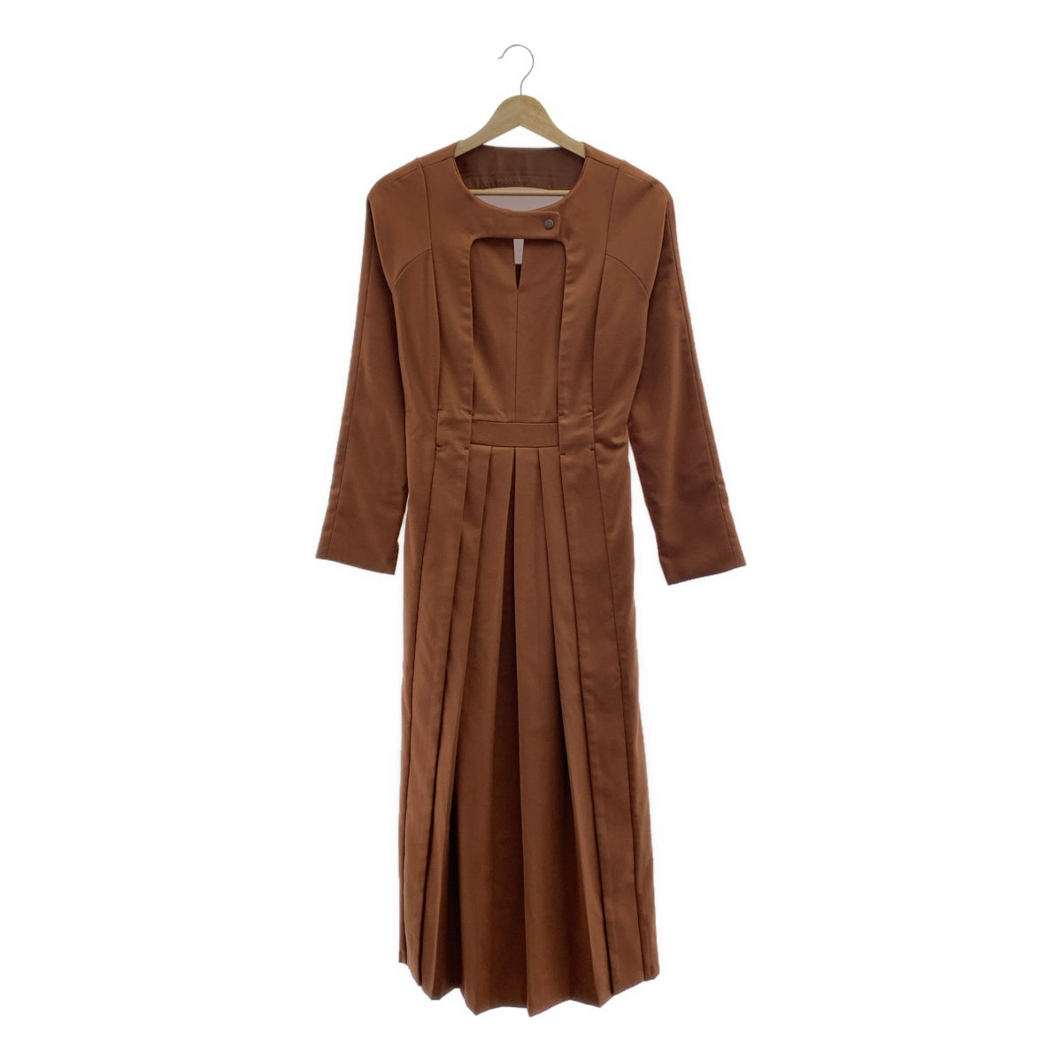AMERI / アメリ | BELTED TUCK PLEATS DRESS ワンピース | M | ブラウン | レディース