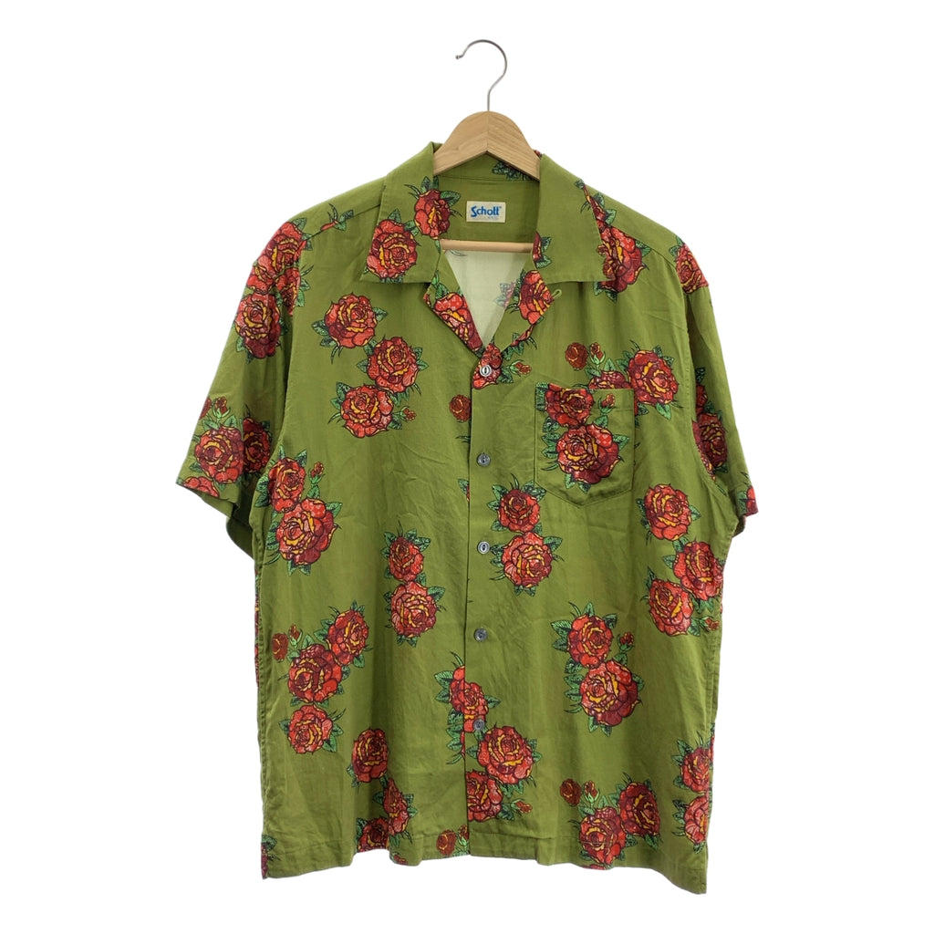 SCHOTT | 人造絲棉質花卉夏威夷襯衫 | M碼 | 男款