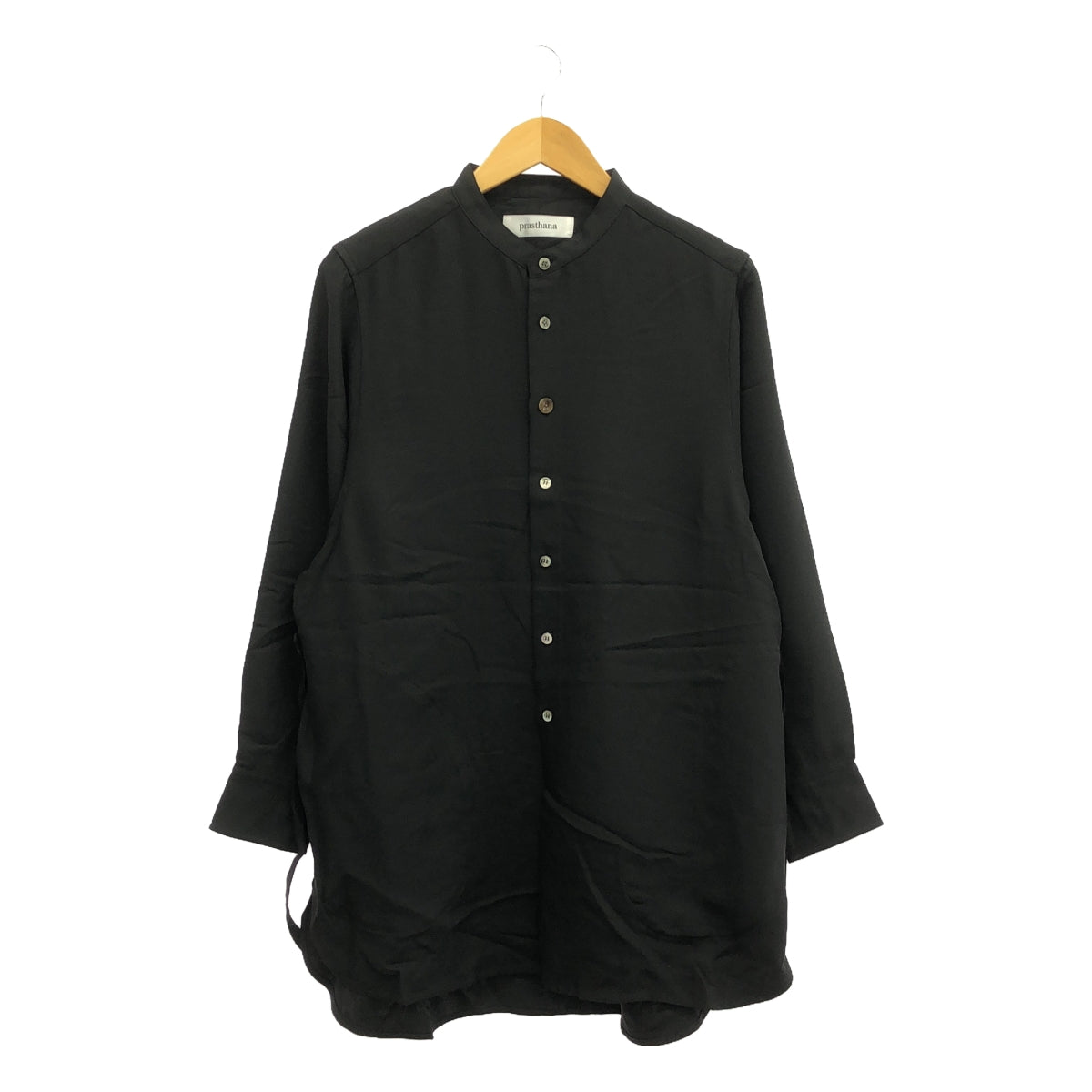 【新品】  prasthana / プラスターナ | strings band collar shirt ver2 / シャツ | S | ブラック | メンズ