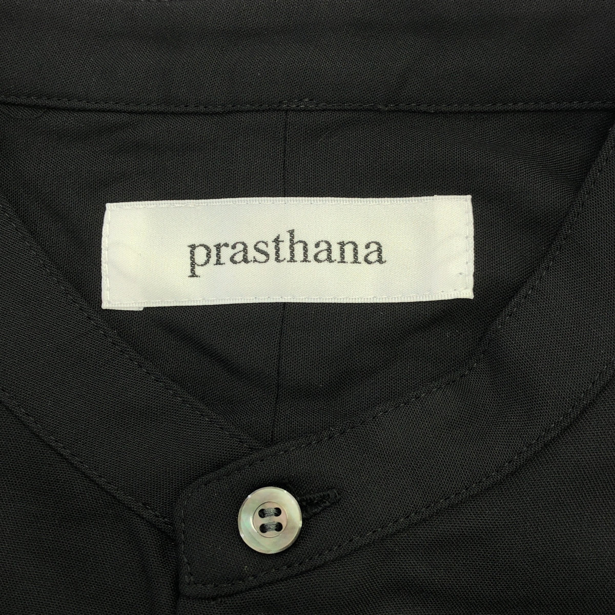 【신품】 prasthana / 프라스타나 | strings band collar shirt ver2 / 셔츠 | S | 블랙 | 남성