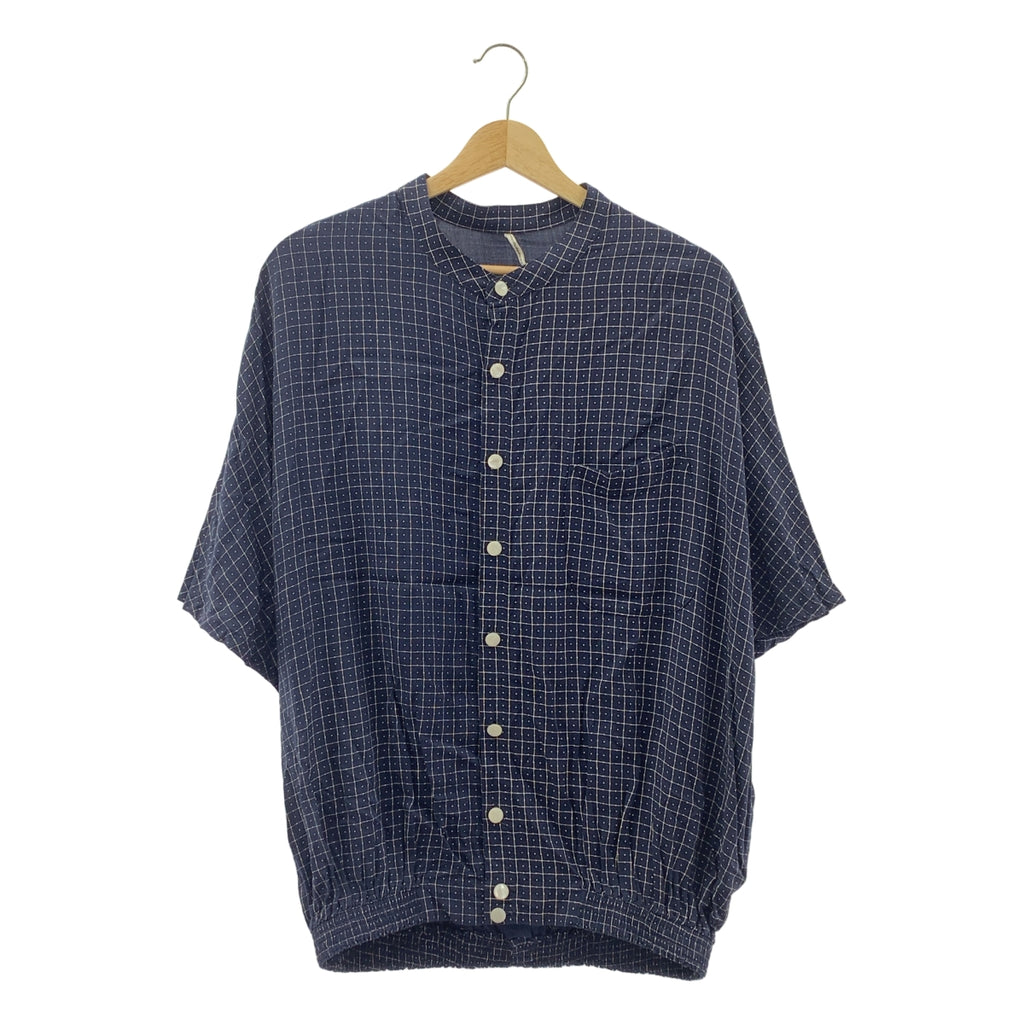 m's braque / エムズブラック | レーヨン 総柄 ハーフスリーブシャツ ブラウス | 38 |