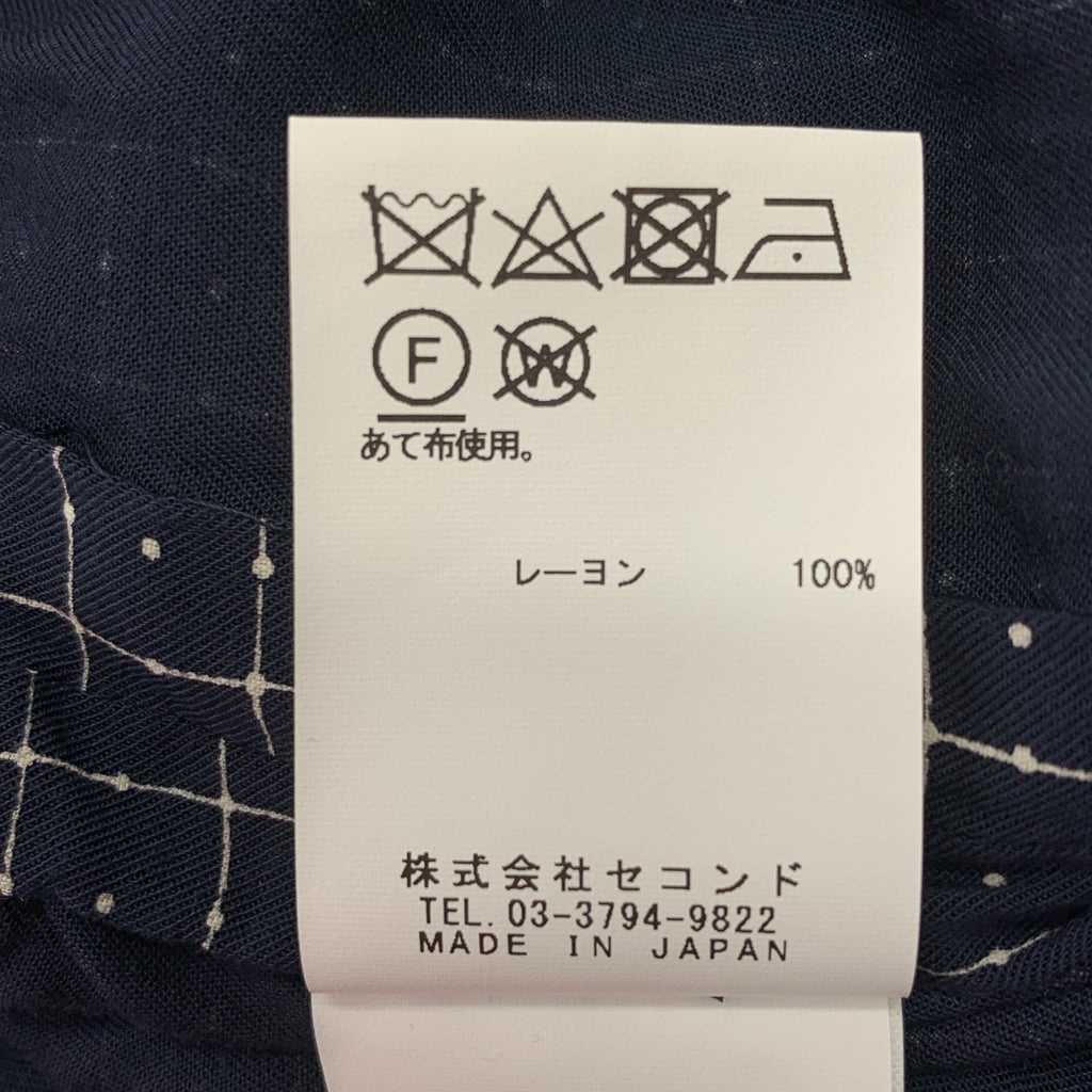 m's braque / エムズブラック | レーヨン 総柄 ハーフスリーブシャツ ブラウス | 38 |