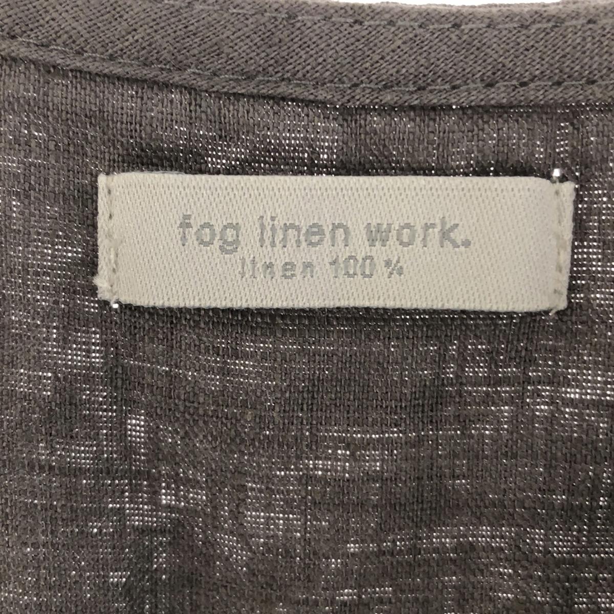 fog linen work / 포그리넨 워크 | 린넨 사이드 리본 헨리 넥 셔츠 원피스 | 회색 | 여성