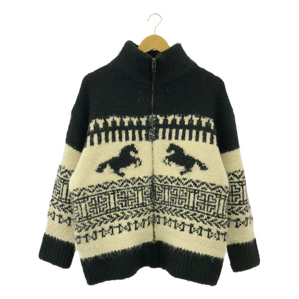 【美品】  JOHNBULL / ジョンブル | 2024AW | AP STUDIO取り扱い シャギーホースカウチン ニットジャケット | F | ブラック/ナチュラル | レディース