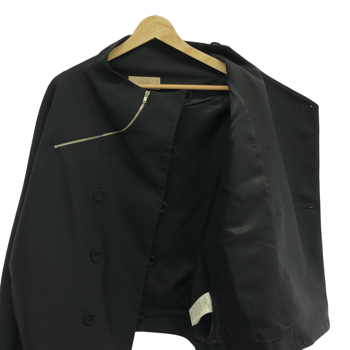 MAISON FLANEUR / 메종 플라네일 | 하이넥 더블 오버 재킷 / 총 안감 | 38 | 블랙 | 여성