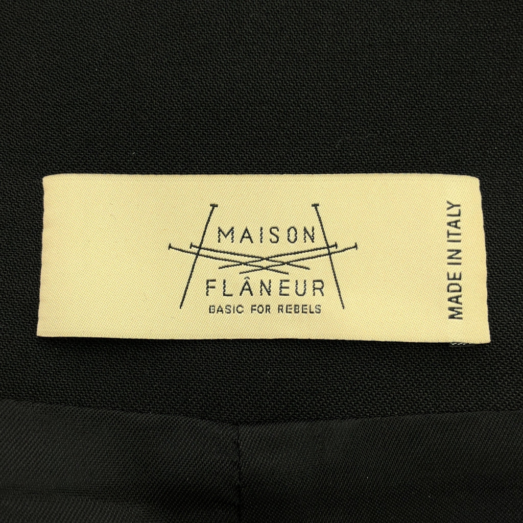MAISON FLANEUR / 메종 플라네일 | 하이넥 더블 오버 재킷 / 총 안감 | 38 | 블랙 | 여성