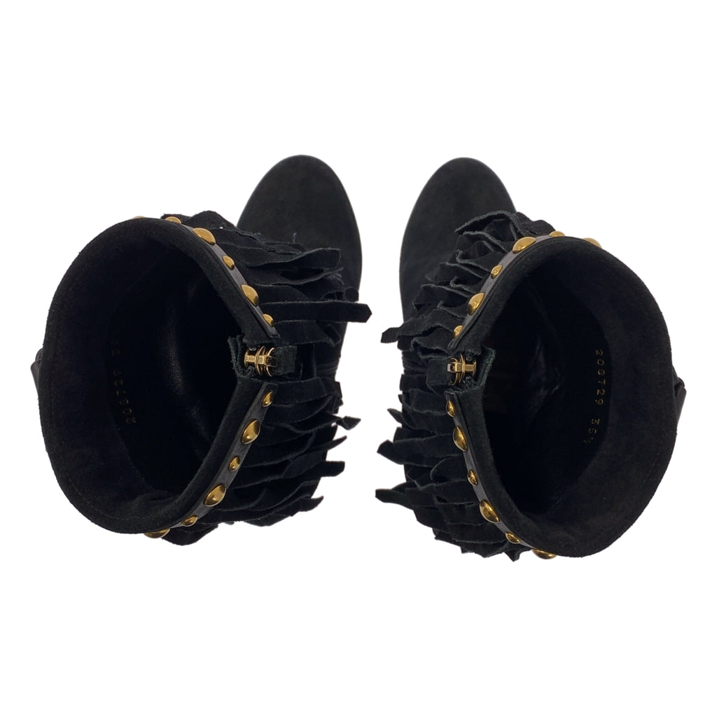 GUCCI / 구찌 | 스웨이드 가죽 프린지 사이드 Zip 짧은 부츠 | 35 1/2 |