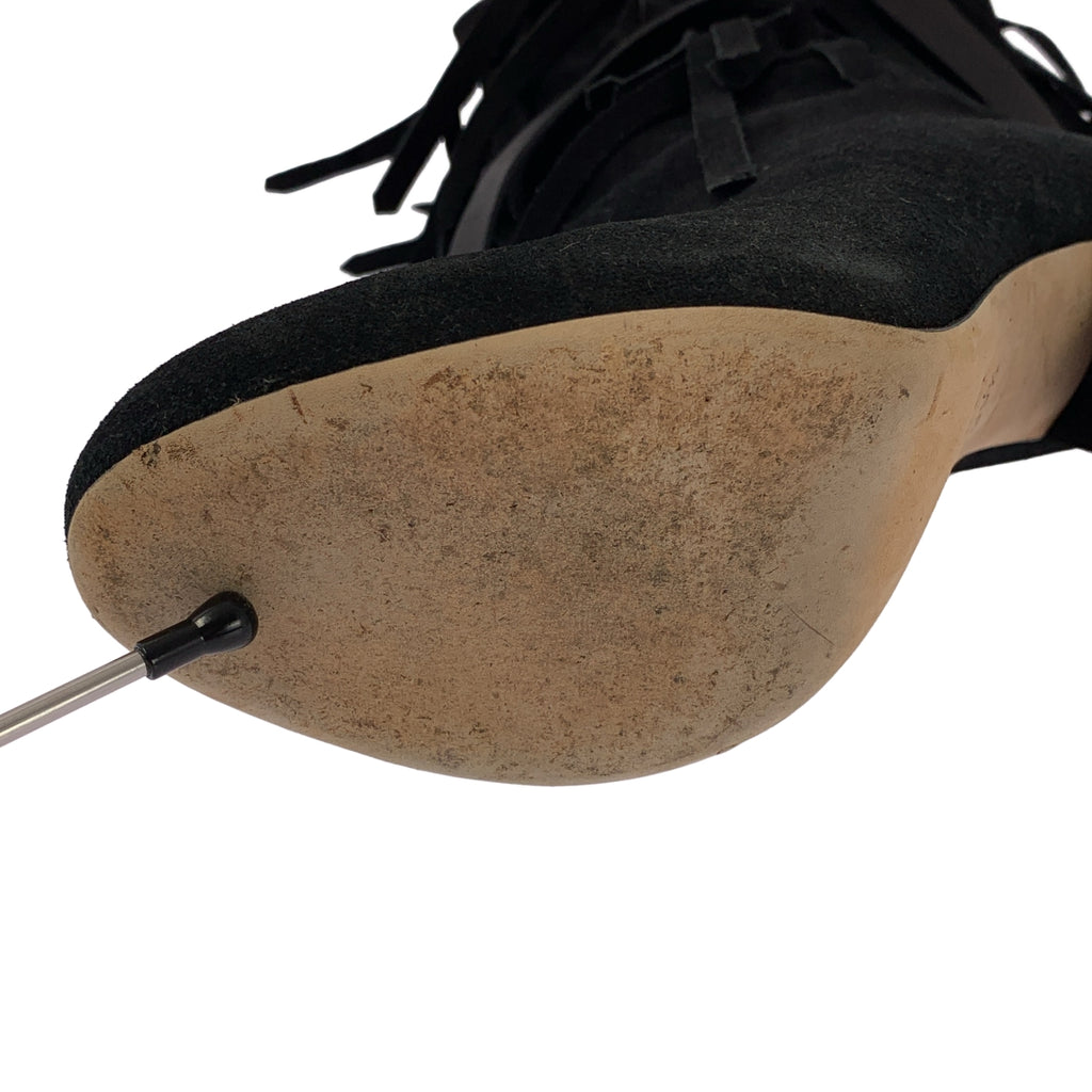 GUCCI / 구찌 | 스웨이드 가죽 프린지 사이드 Zip 짧은 부츠 | 35 1/2 |