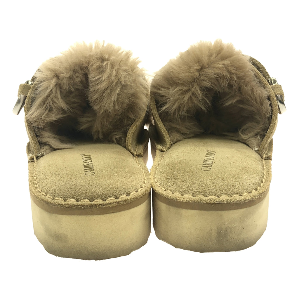 CAMINANDO / カミナンド | SINGLE STRAP ECO FUR SANDAL シングルストラップ ファー サンダル | 5 | ベージュ | レディース