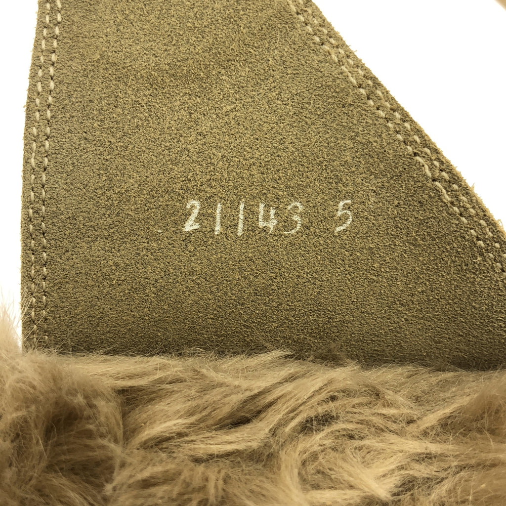 CAMINANDO / カミナンド | SINGLE STRAP ECO FUR SANDAL シングルストラップ ファー サンダル | 5 | ベージュ | レディース