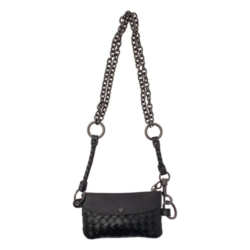 ボッテガヴェネタ　イントレチャート　レザー　ケース　RFID ブラック BOTTEGA VENETA（ボッテガ・ヴェネタ） キーケース イントレチャート