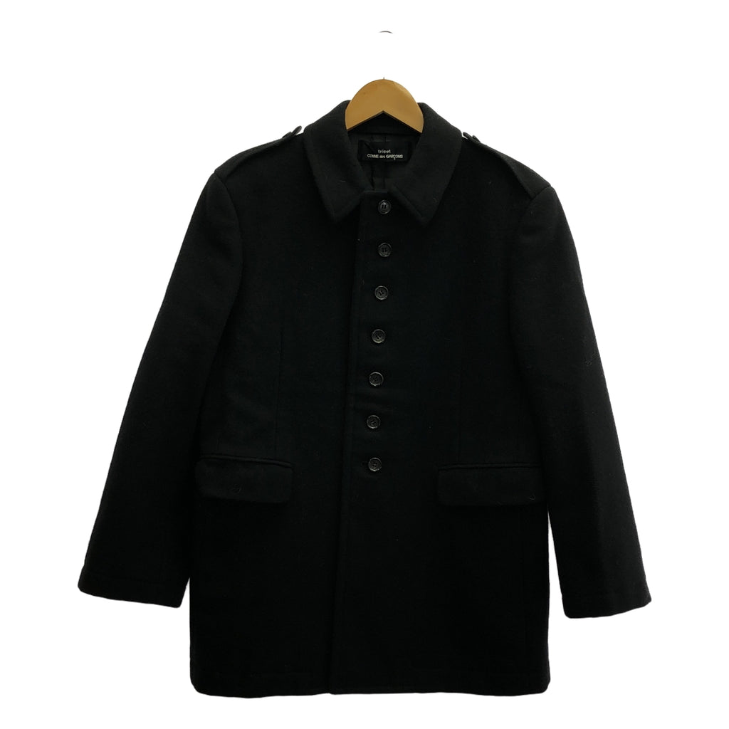 COMME des GARCONS | 經編針織布料西元 1998 年 |羊毛單層大衣|黑色|女性的