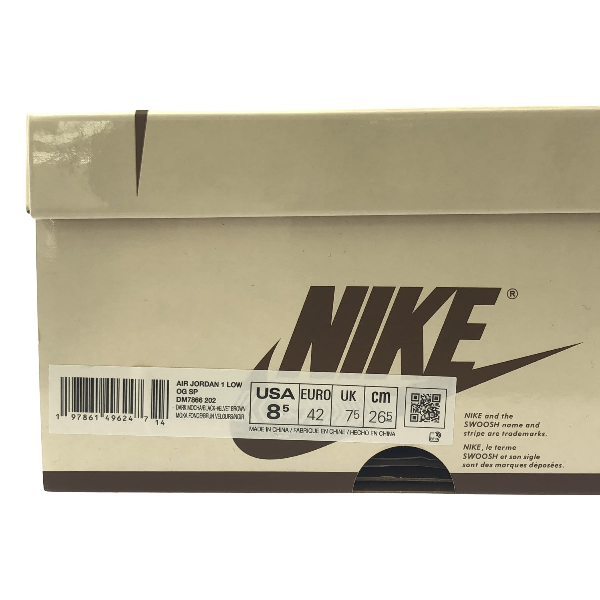 NIKE / Nike | × Travis Scott / Jordan 1 Retro Low OG SP Velvet / DM7866-202 Air Jordan Low Velvet Sneakers | 26.5 | Men's