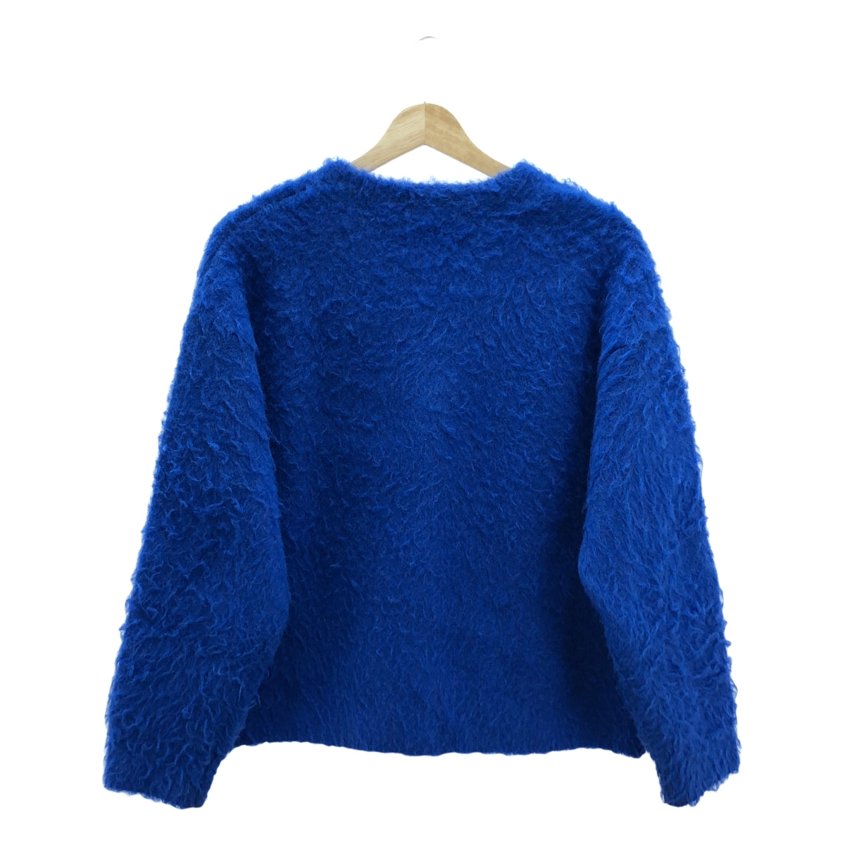 BEAUTY &amp; YOUTH / 뷰티 앤 유스 | 샤기 니트 크루 넥 가디건 | 블루 | 여성