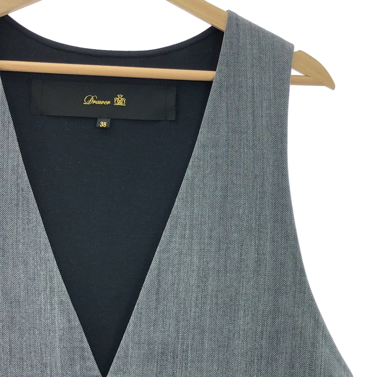 Drawer / ドゥロワー | FALL1 ヘリンボーンノースリーブ Vネック