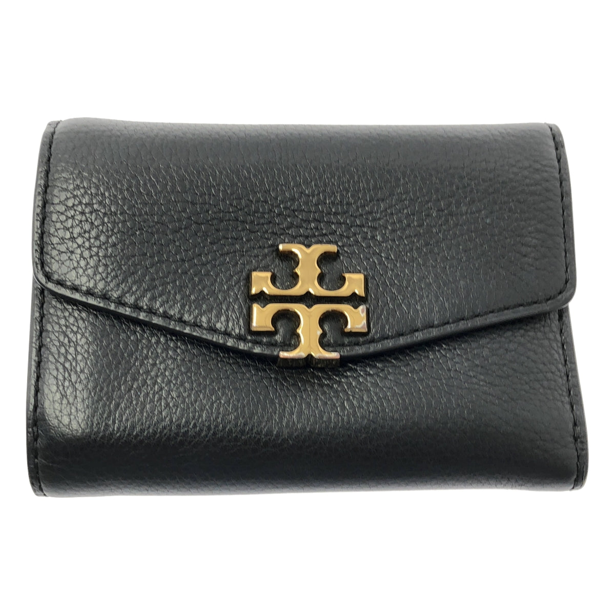 【미품】 TORY BURCH / 트리 자작나무 | 가죽 로고 컴팩트 지갑 지갑 | 블랙 | 여성