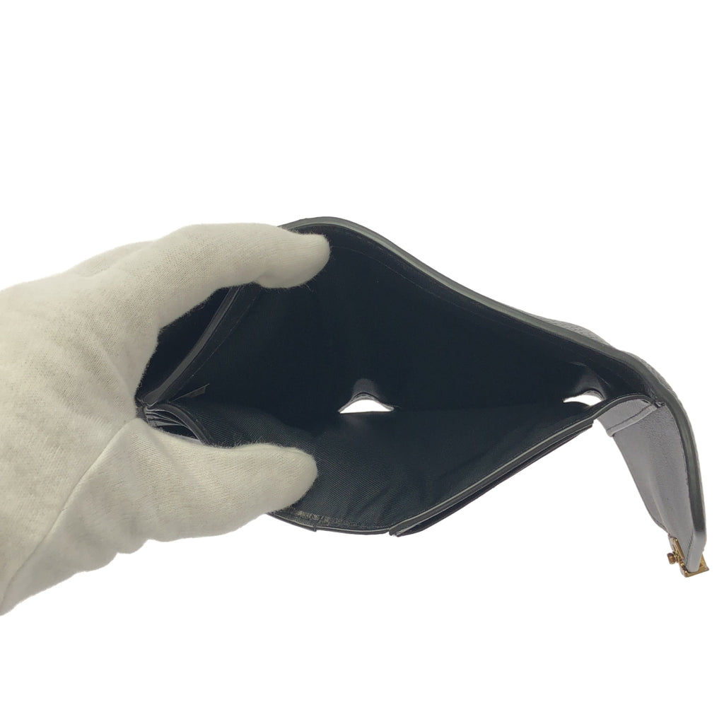 【美品】  TORY BURCH / トリーバーチ | レザー ロゴ コンパクトウォレット 財布 | ブラック | レディース