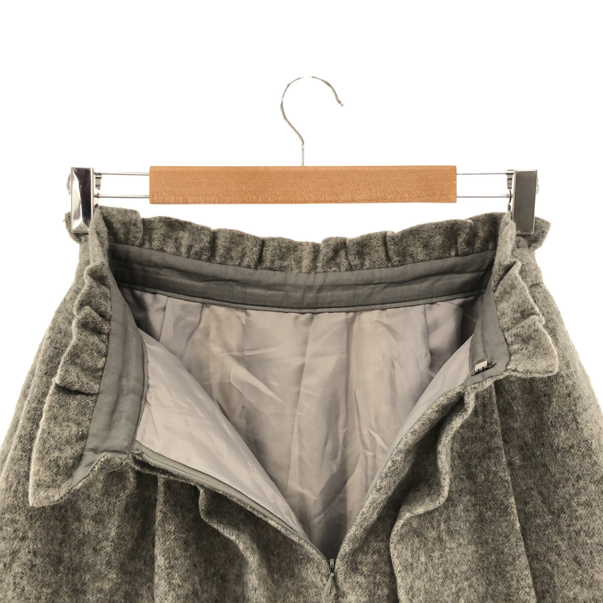 NOBLE / ノーブル | 総裏地 ウール バックジップ タック プリーツ スカート | 38 | レディース