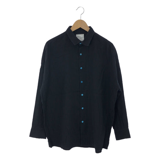 SHAREEF | Rayon all-logo jacquard regular collar shirt | 2 | Black | Men's