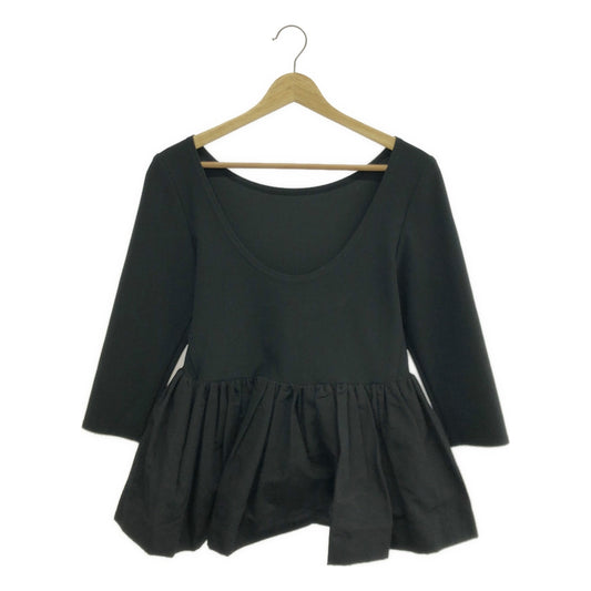 cygne / Signe | Gathered back conscious peplum top | 1 | Black | Women's