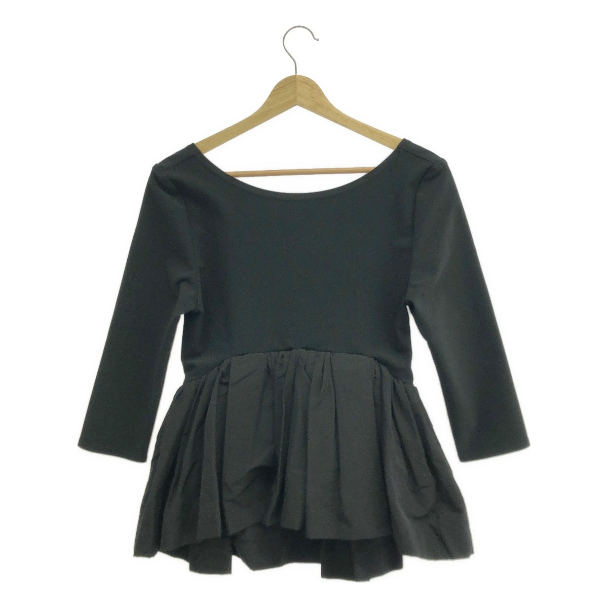 cygne / Signe | Gathered back conscious peplum top | 1 | Black | Women's