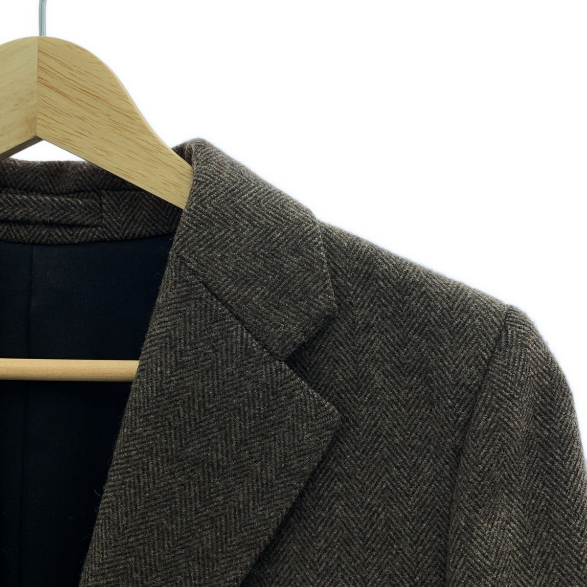 MARGARET HOWELL / マーガレットハウエル | × FOX BROTHERS フォックスブラザーズ ウール ヘリンボーン チェスターコート | 1 | レディース