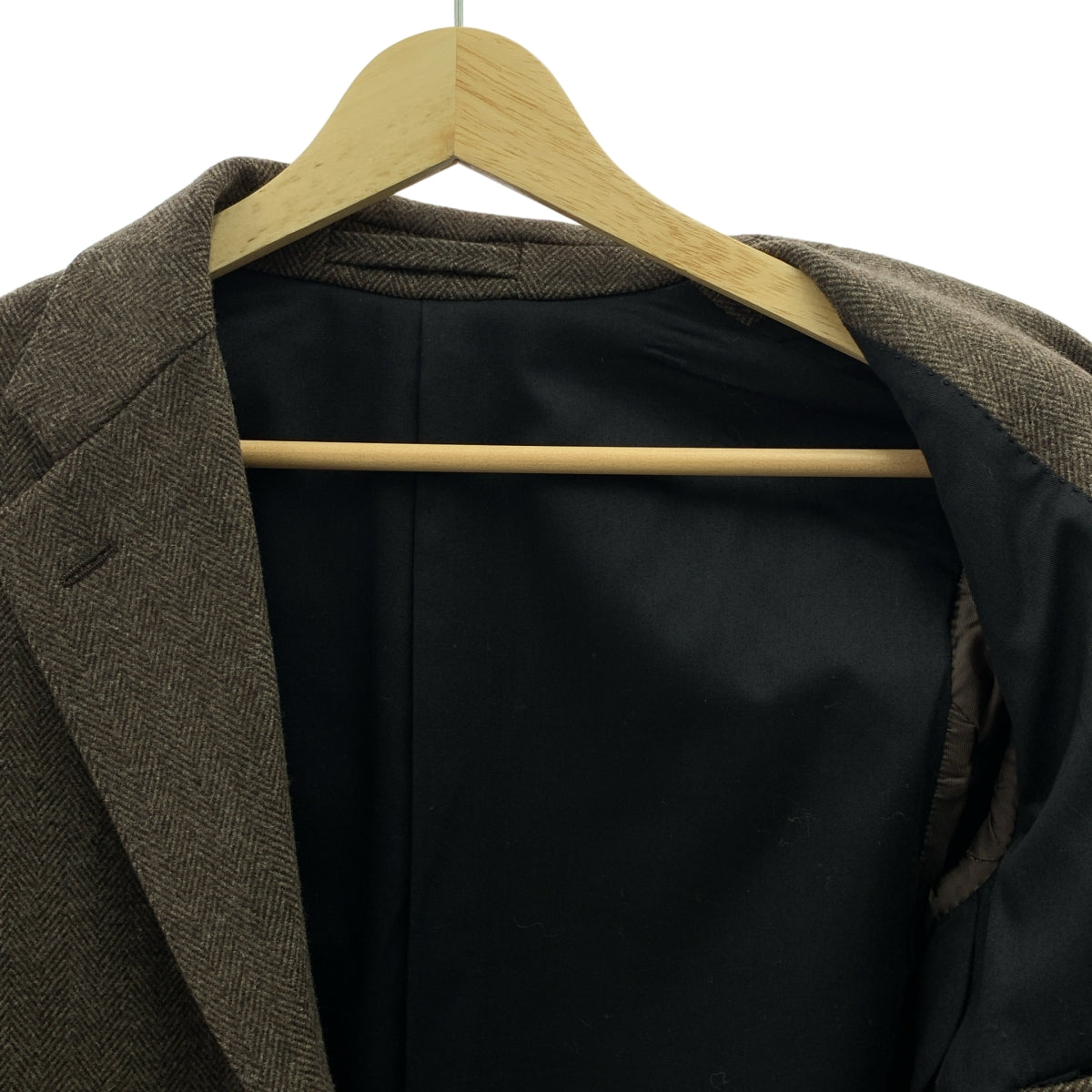 MARGARET HOWELL / マーガレットハウエル | × FOX BROTHERS フォックスブラザーズ ウール ヘリンボーン チェスターコート | 1 | レディース