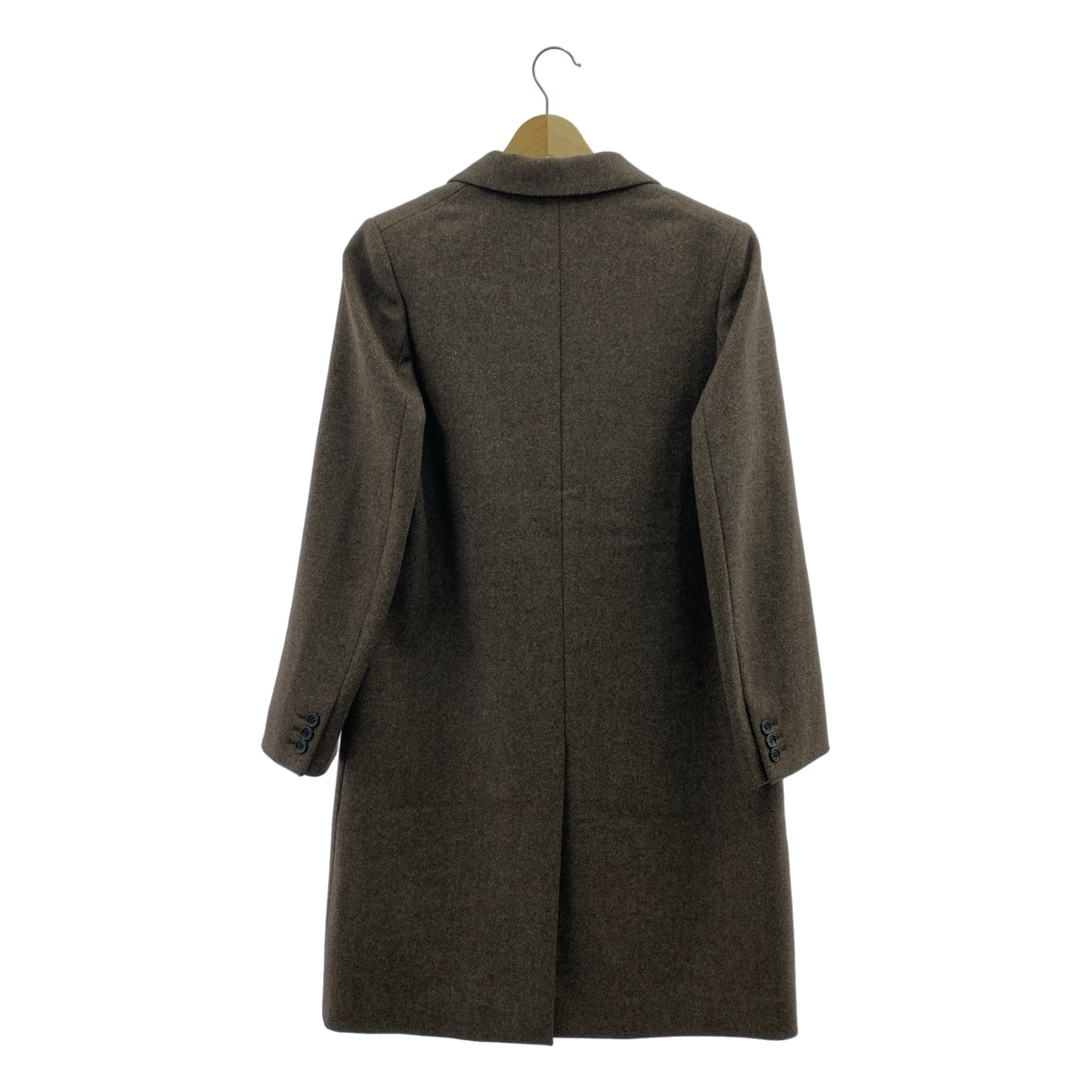 MARGARET HOWELL / マーガレットハウエル | × FOX BROTHERS フォックスブラザーズ ウール ヘリンボーン チェスターコート | 1 | レディース