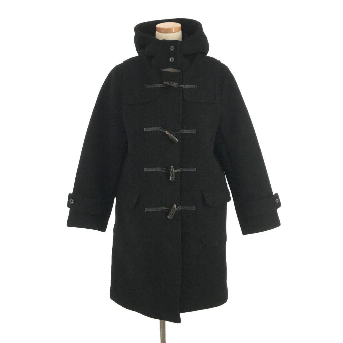 MACKINTOSH | Wool toggle button hooded duffle coat | 38 | Black | Women's