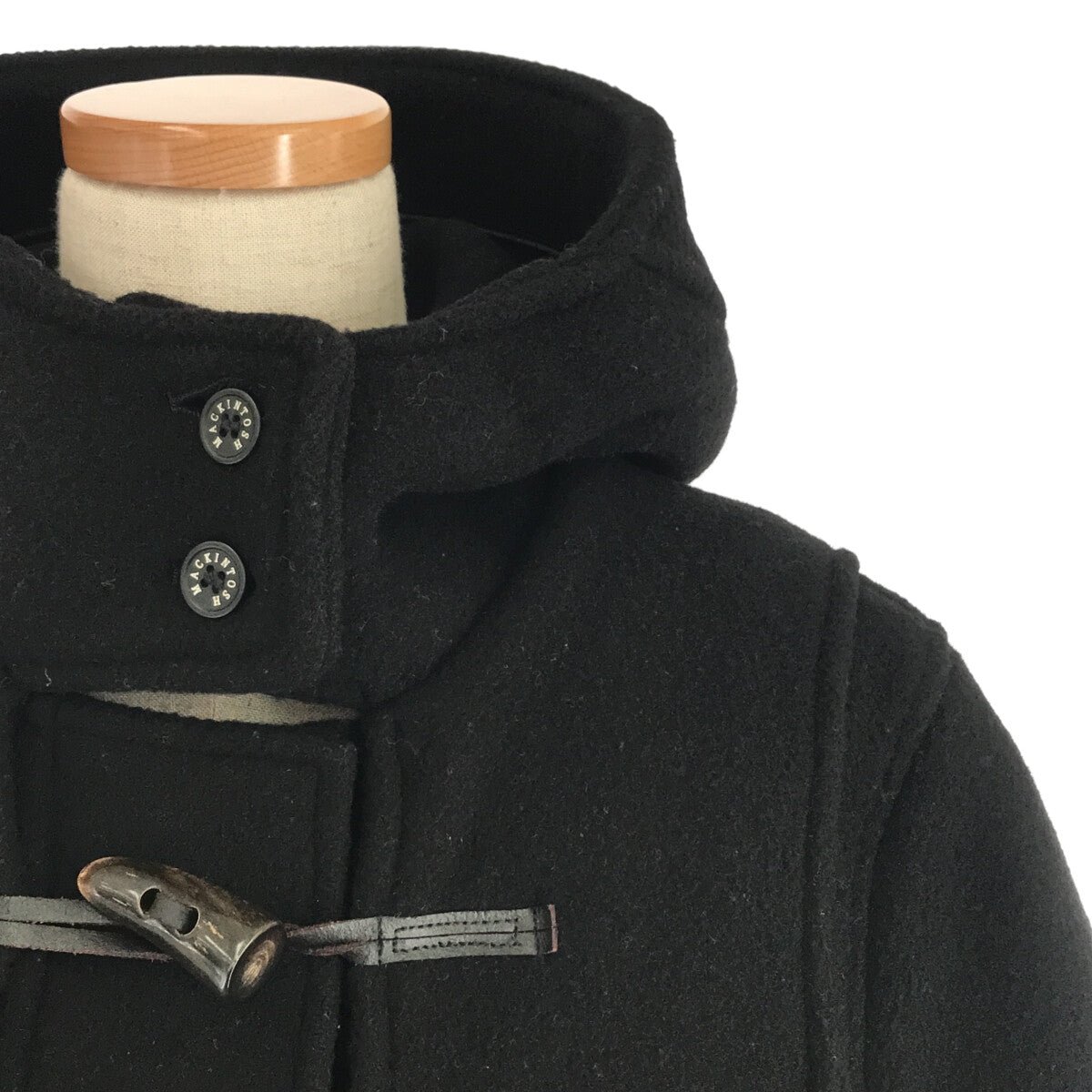 MACKINTOSH | Wool toggle button hooded duffle coat | 38 | Black | Women's